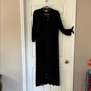 Lilly Pulitzer Eyelet Black 3/4 Sleeve Dress Size 10